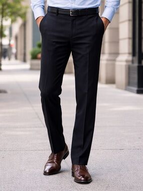 Savane Men's Black Chinos Work Business